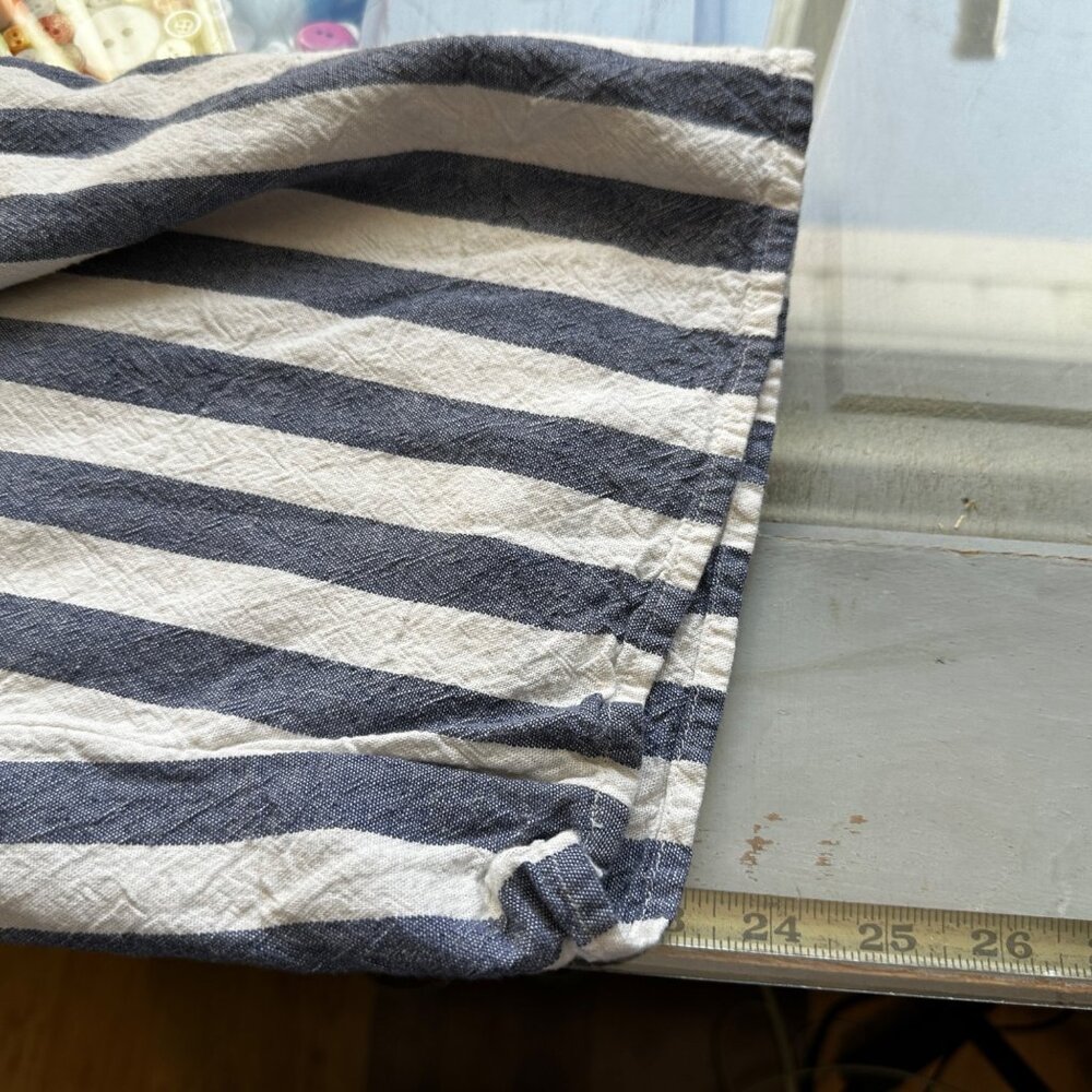 American Eagle Outfitters Jumpsuit Size Small Cropped Stripe Linen Blue White - Picture 6 of 8